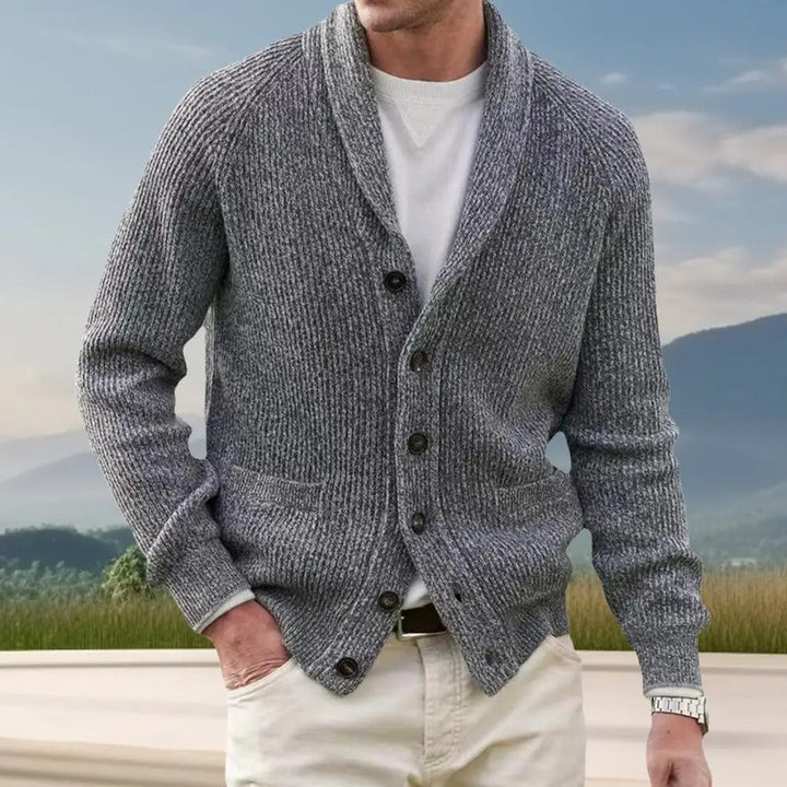 Maxson - Cardigan de Punto Abotonado Clásico