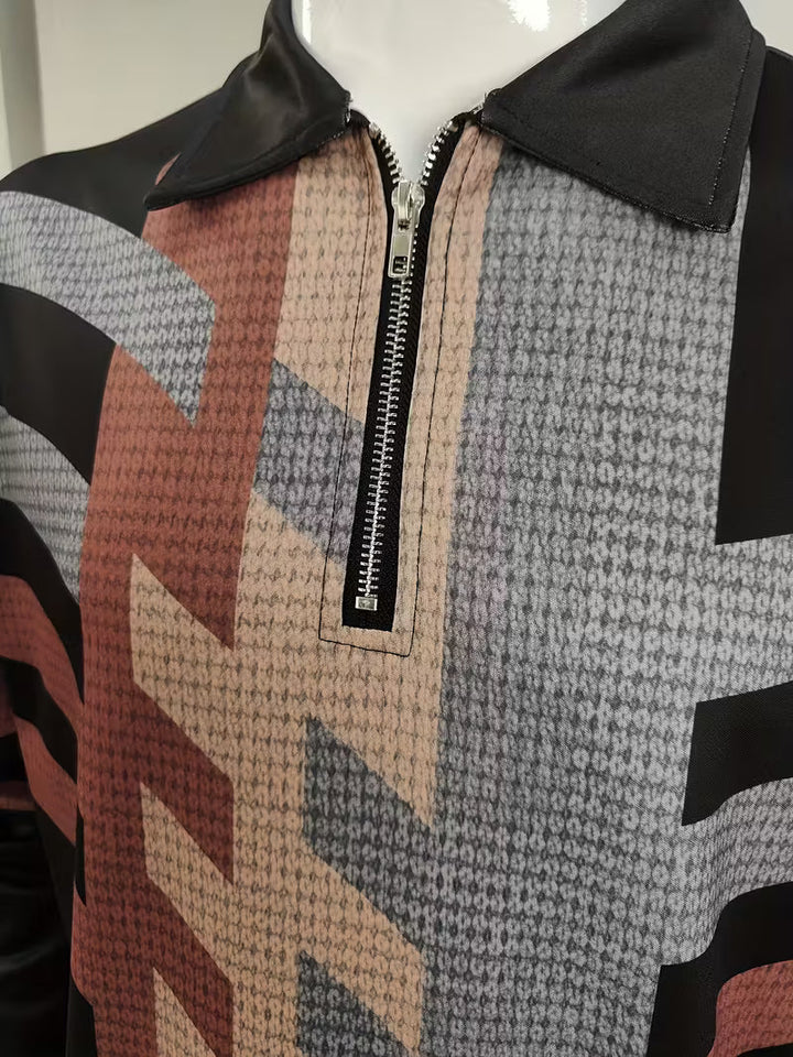 Thomson - Camisa De Manga Larga Con Media Cremallera