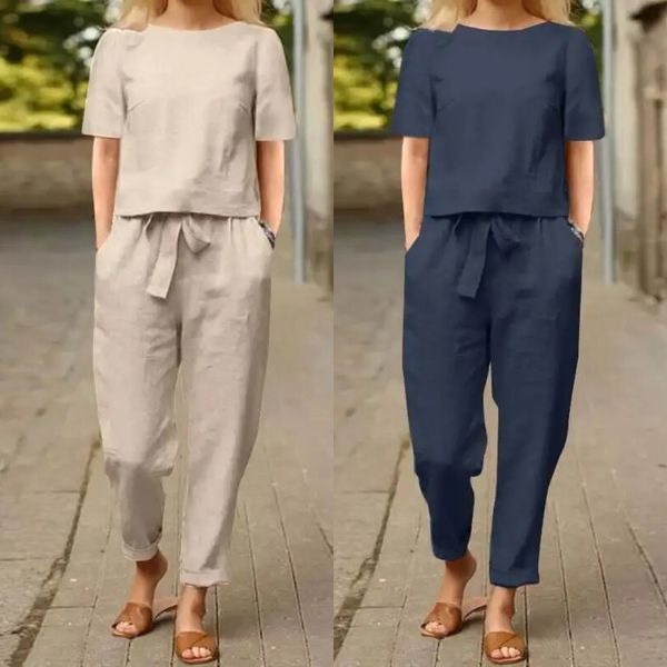Kiyomi - Conjuntos de Pantalón y Blusa de Manga Corta