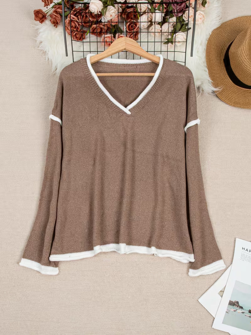 Ginny - Jersey Informal De Manga Larga y Cuello En V