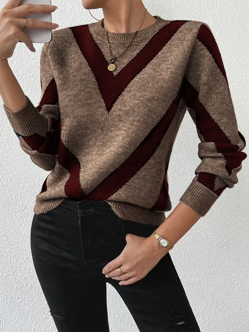 Minaza - Jersey De Cuello Redondo Con Estampado Geométrico