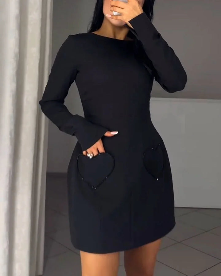 Jazira - Vestido de Manga Larga con Cordón en la Cintura