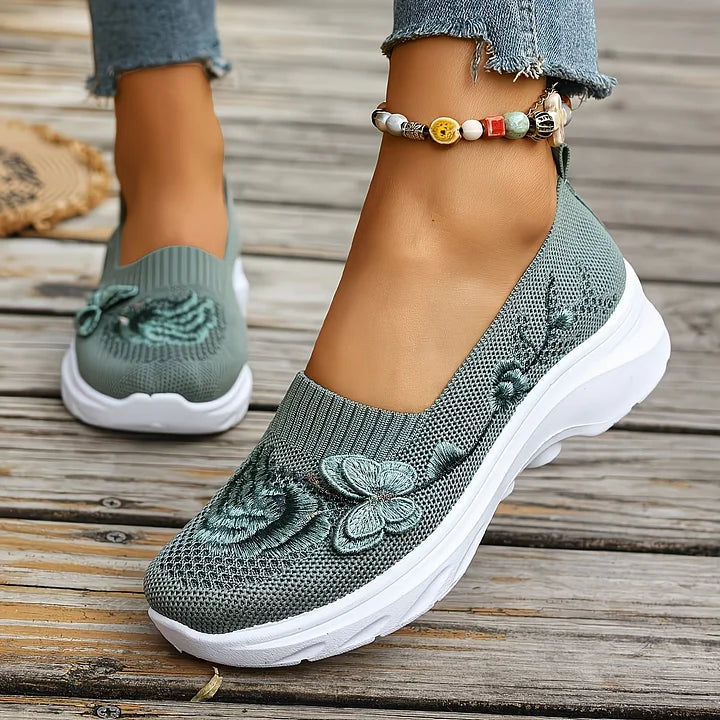 Leetha - Mocasines Bordados Con Mariposas
