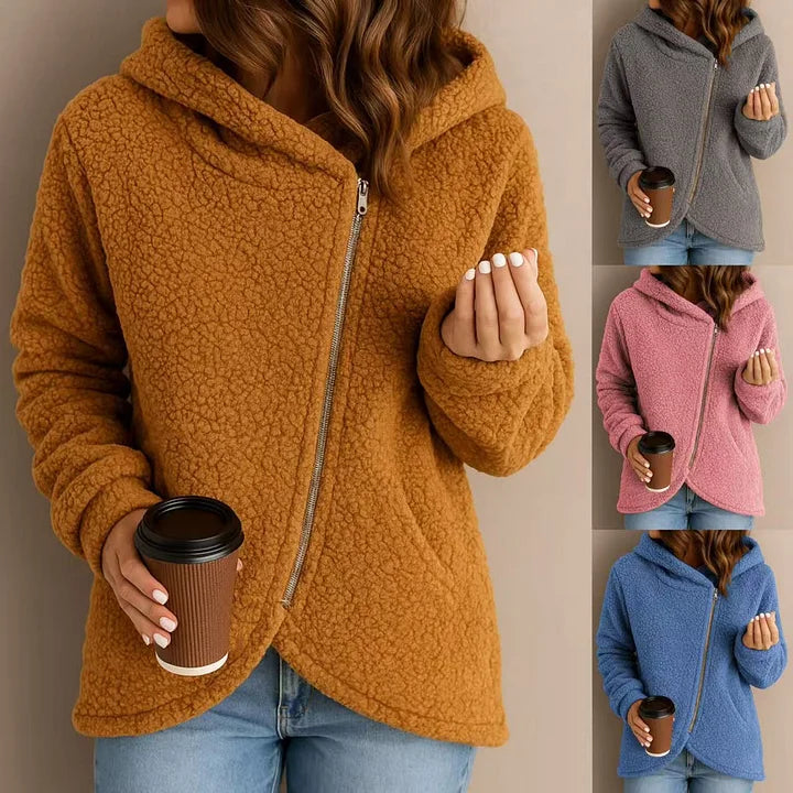Wendie - Sudadera Con Capucha y Cremallera De Felpa Sherpa