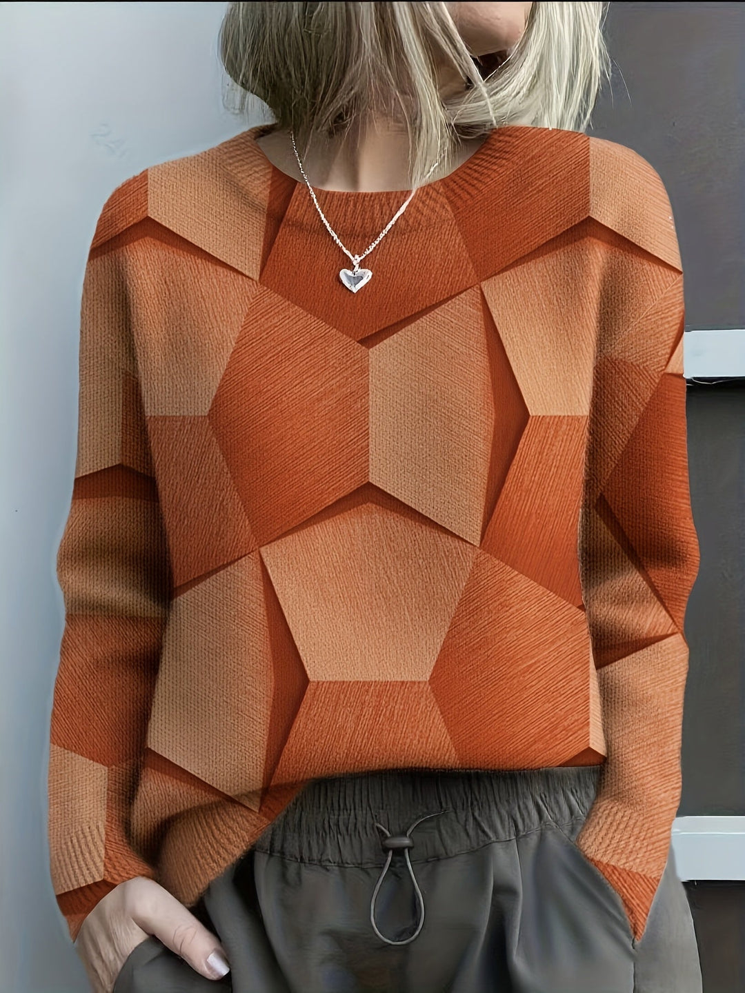 Bravina - Jersey De Punto Con Estampado Geométrico En 3D