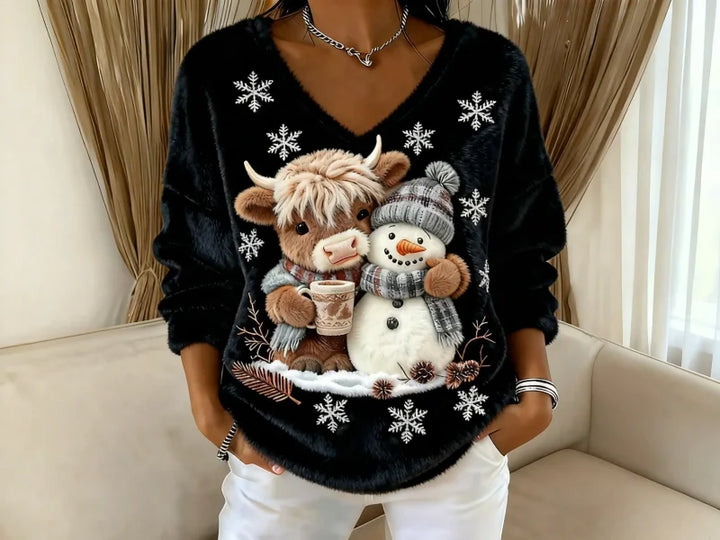 Malin - Jersey De Manga Larga Con Cuello En V Estampado