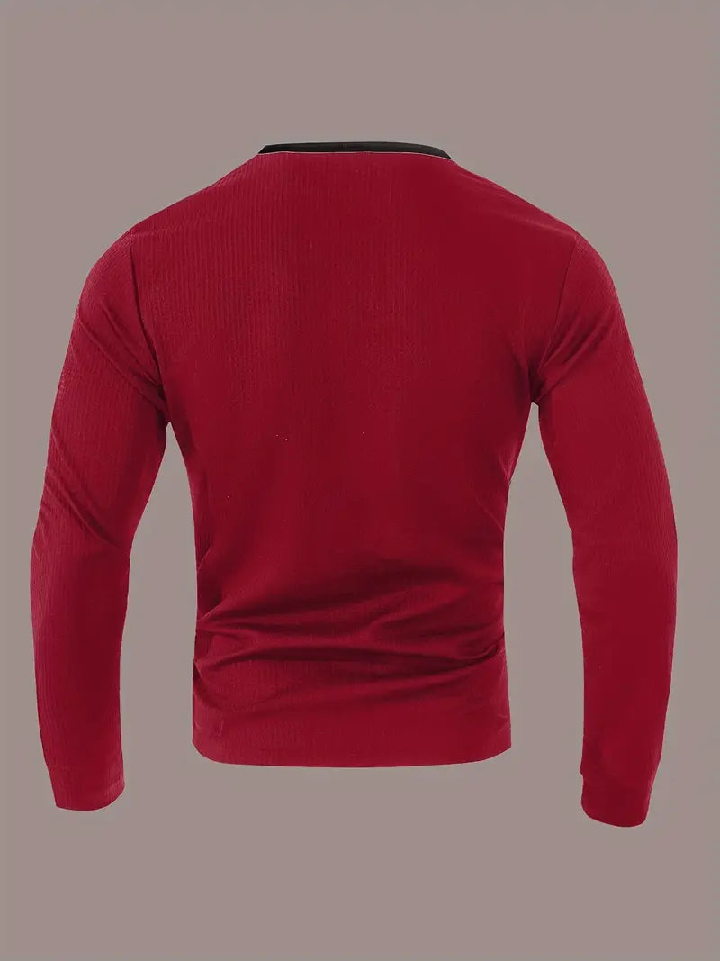 Kyran - Camisa Henley De Manga Larga Con Diseño De Gofre