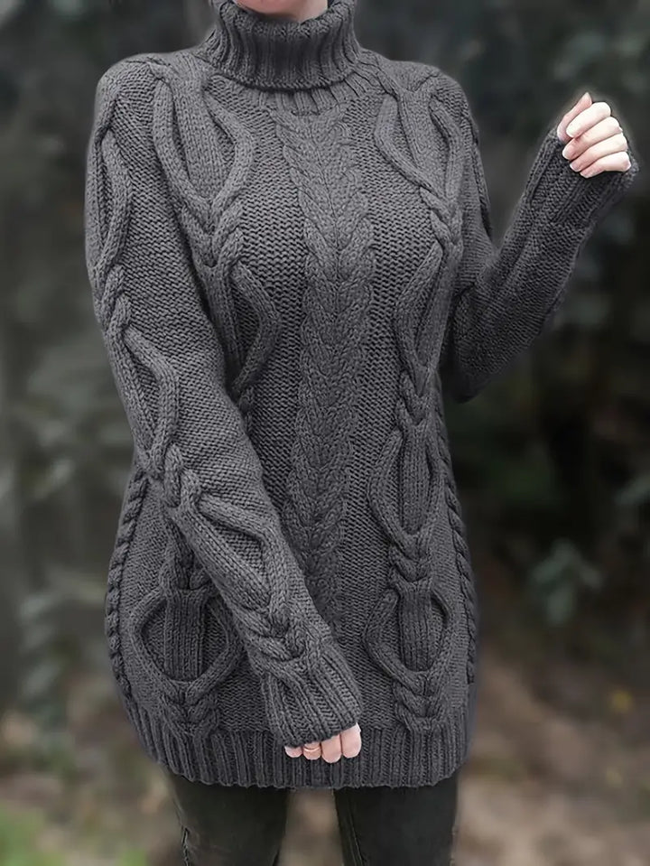 Narda - Cable Grueso De Punto Cuello Alto Vestido