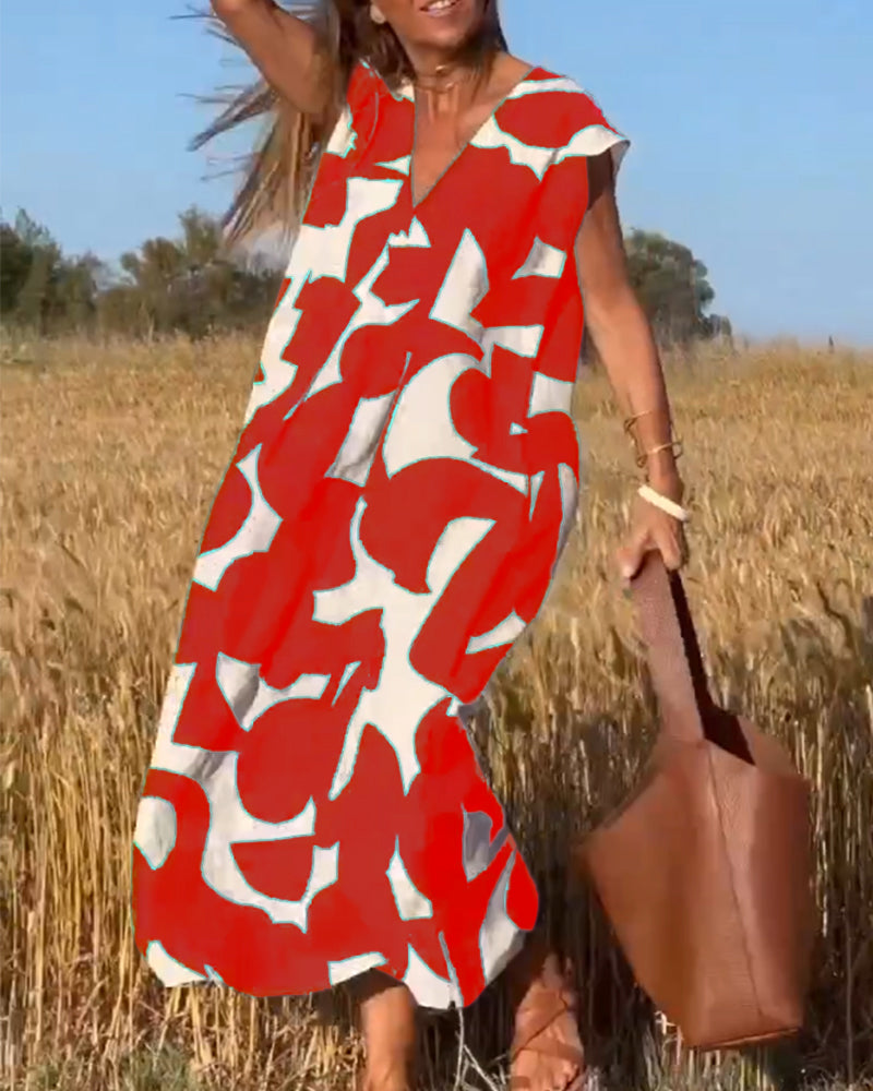 Sarinya - Vestido Estampado Con Cuello En V