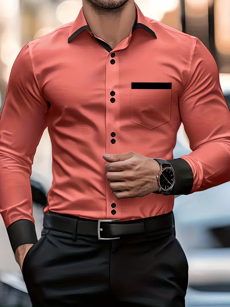 Zigmas - Elegante Camisa de Manga Larga Con Botones