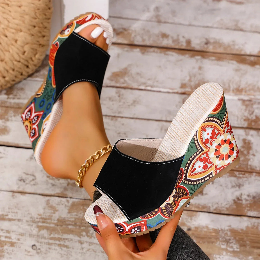 Talora - Mules Esculturales Con Tacón Floral