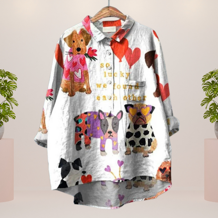 Vanya - Camisa de Moda con Estampado Artístico