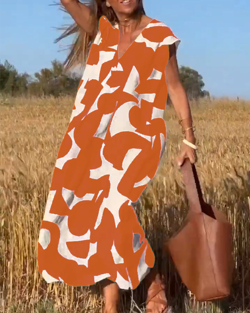 Sarinya - Vestido Estampado Con Cuello En V