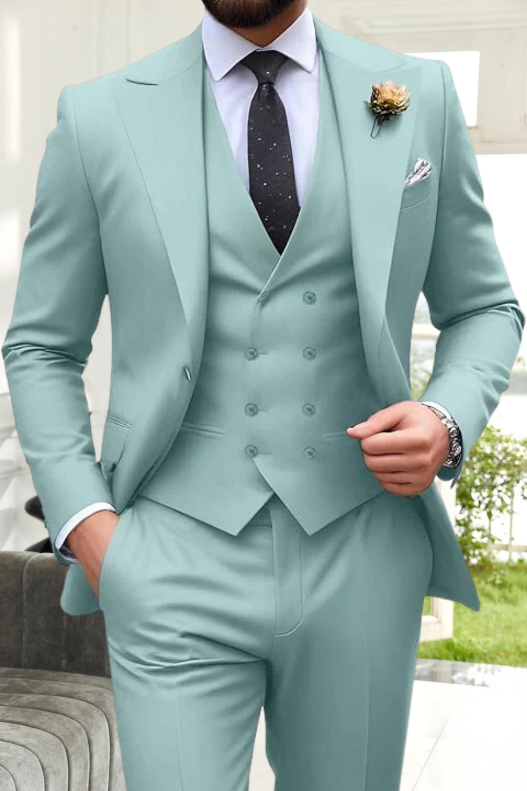 Gremist - Trajes De Tres Piezas Solapa Puntiaguda Slim Fit