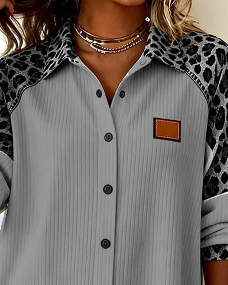 Jordana - Camisa Con Cuello Abotonado y Estampado De Leopardo