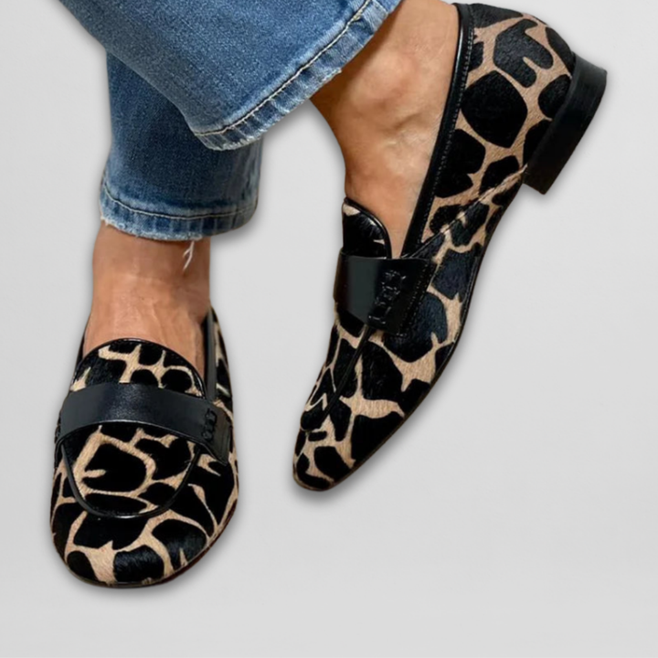 Estefania - Elegantes Mocasines Con Estampado De Jirafa