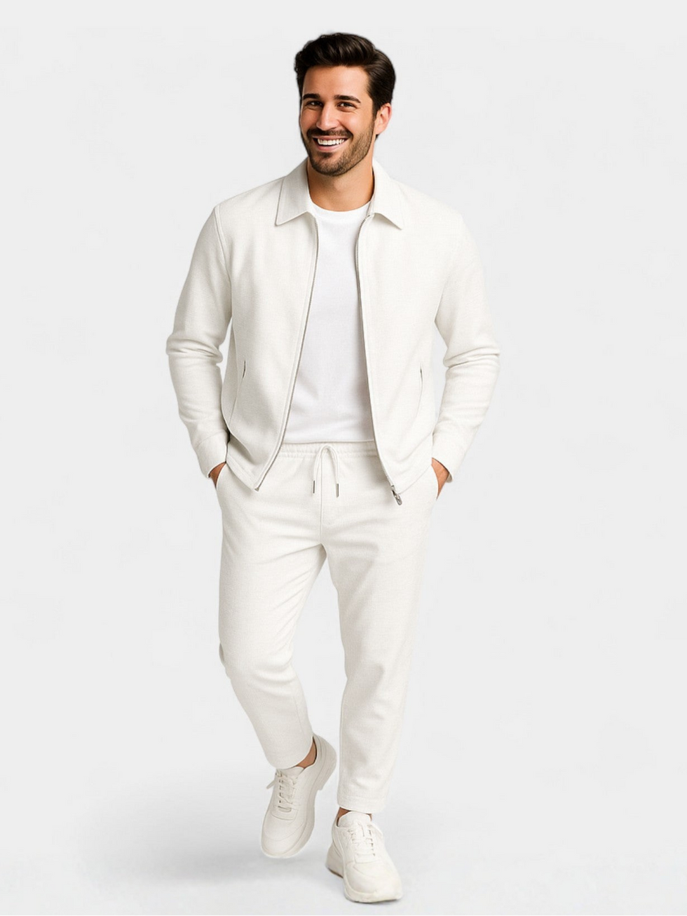 Tobiana - Conjunto De Chaqueta Con Cremallera Y Textura Y Pantalones Con Cordón