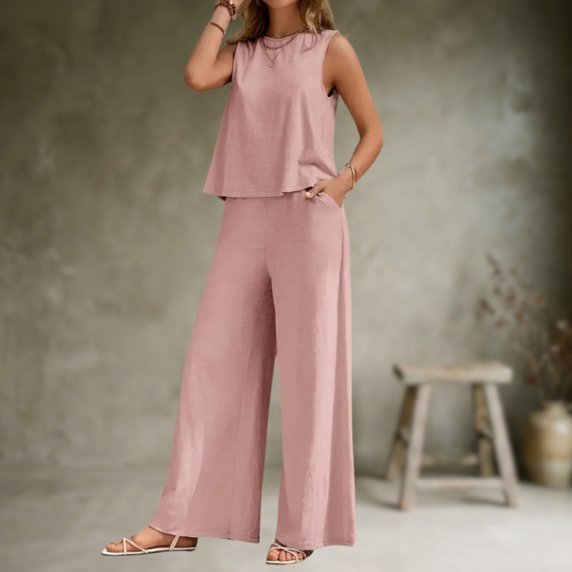 Alizeh - Elegante Conjunto De Dos Piezas Sin Mangas