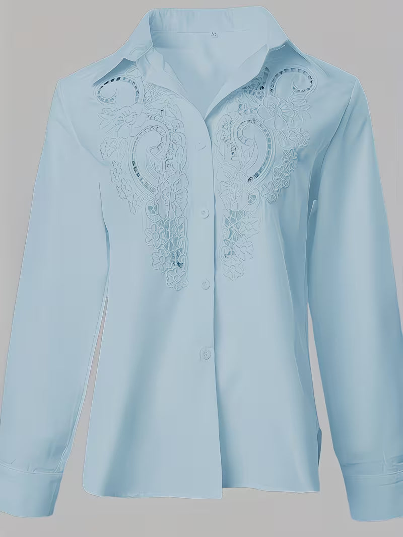 Jorunn - Blusa De Manga Larga Con Aberturas y Bordados