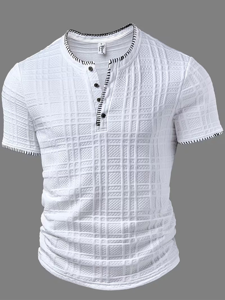 Layton - Camiseta Henley De Manga Corta Con Textura