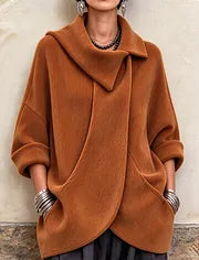 Lenneke - Chaqueta Oversize Con Cuello Asimétrico y Bolsillos