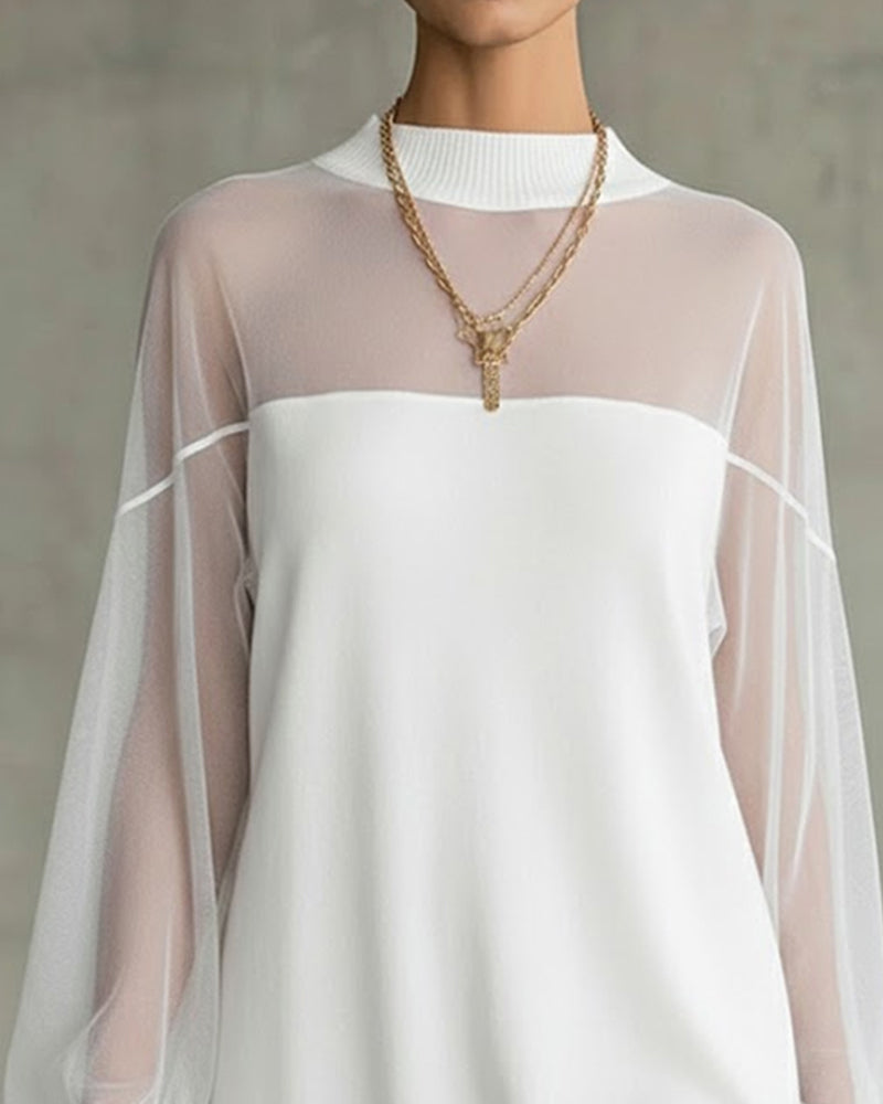 Yenaya - Vestido mini de Punto con Mangas Lantern