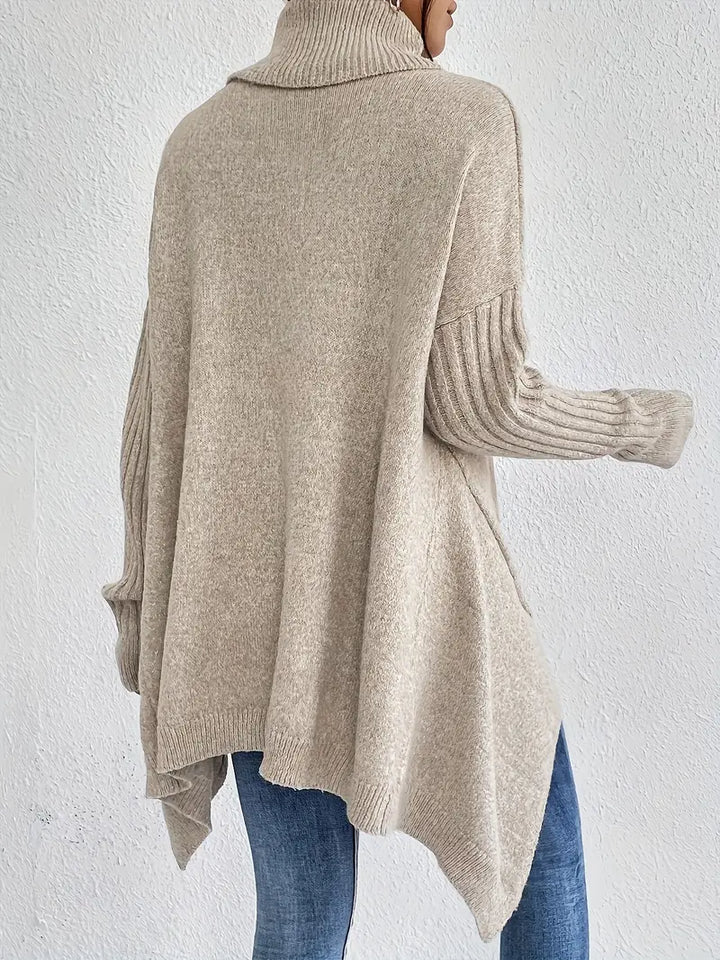 Laora - Jersey Informal De Manga Larga y Cuello Alto