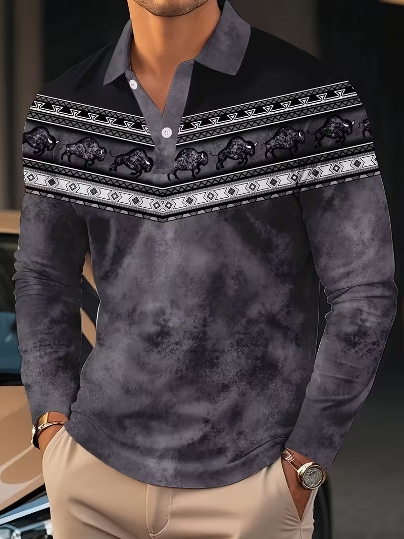 Tamas - Polo Informal Vintage Con Estampado 3D En Color