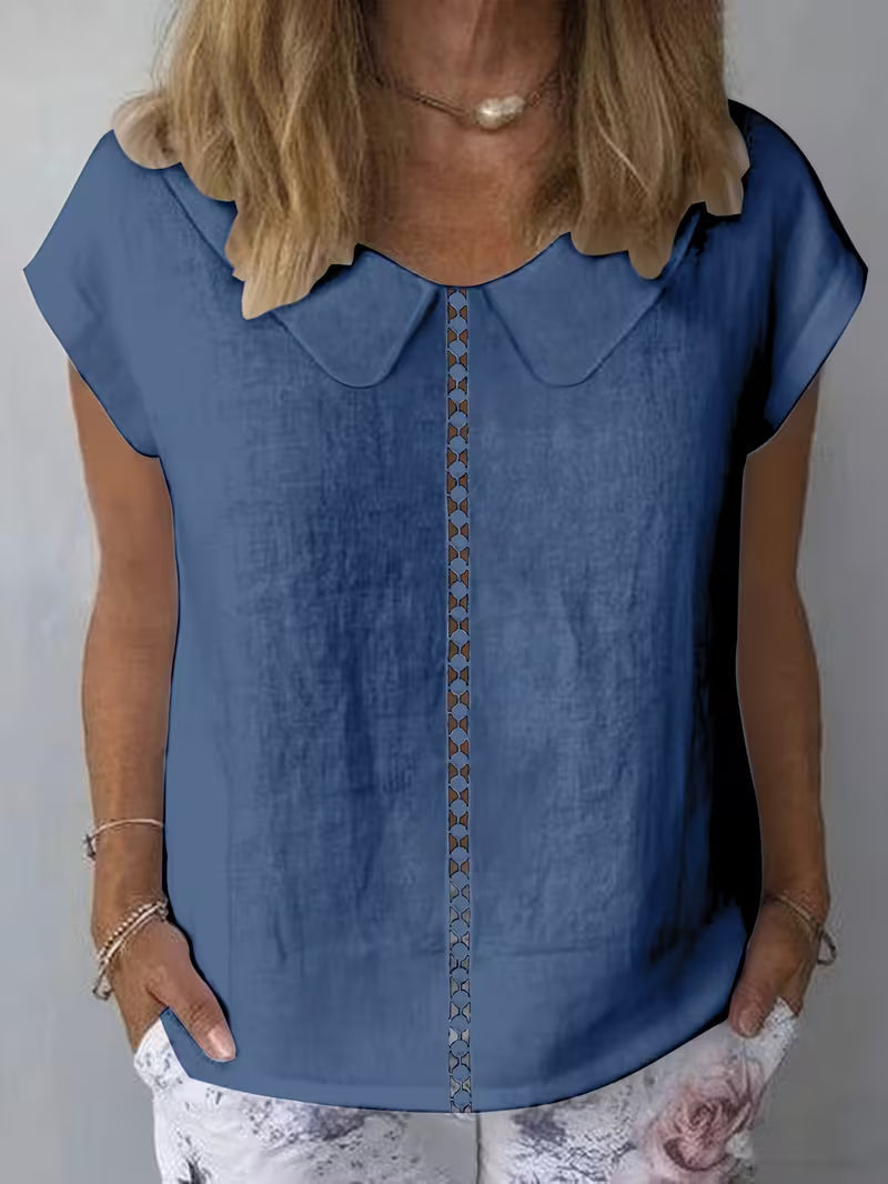 Avielle - Camiseta De Manga Corta Con Abertura en La Parte Delantera
