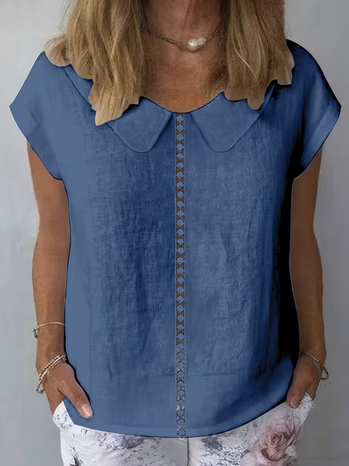 Avielle - Camiseta De Manga Corta Con Abertura en La Parte Delantera