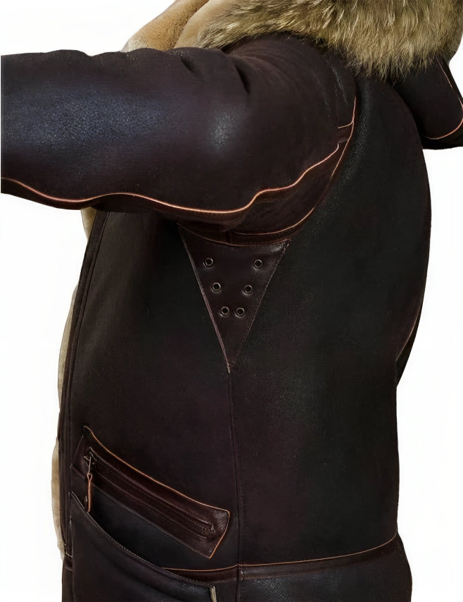 Detlef - Chaqueta de invierno estilo shearling
