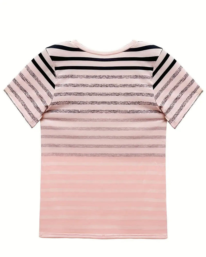 Kellie - Camiseta De Cuello Redondo Y Manga Corta A Rayas
