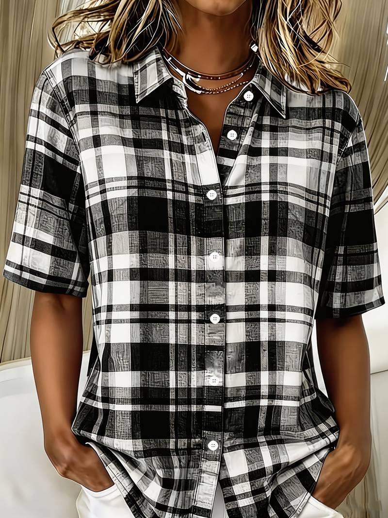 Endrita - Camisa Informal De Manga Corta Con Botones