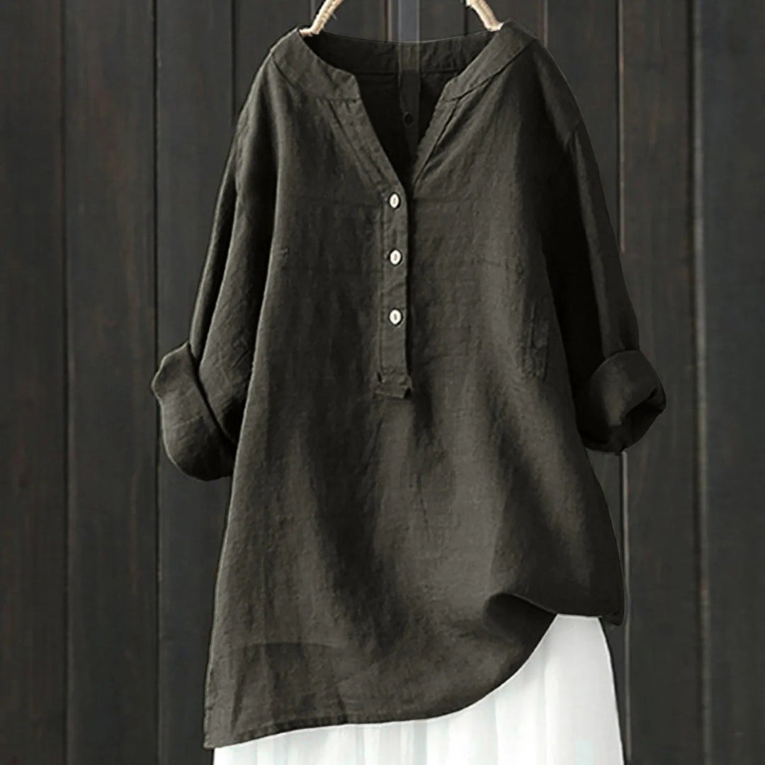Valentiniaa - Botón Abajo Blusa