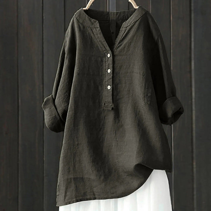 Valentiniaa - Botón Abajo Blusa