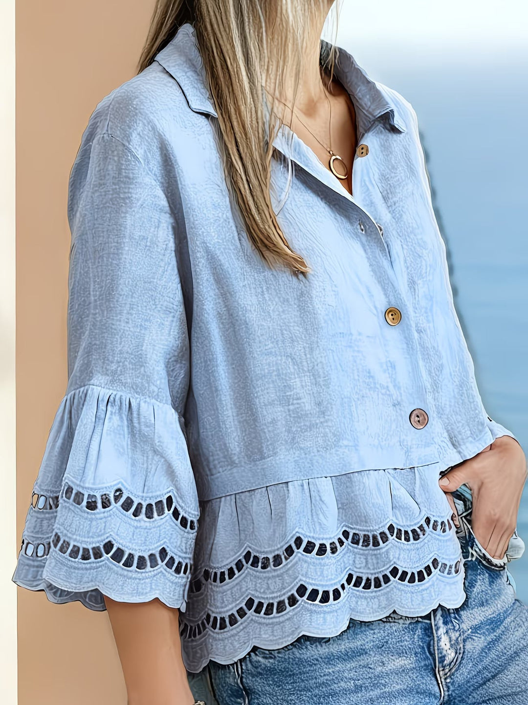 Solenn - Elegante Blusa Con Botones