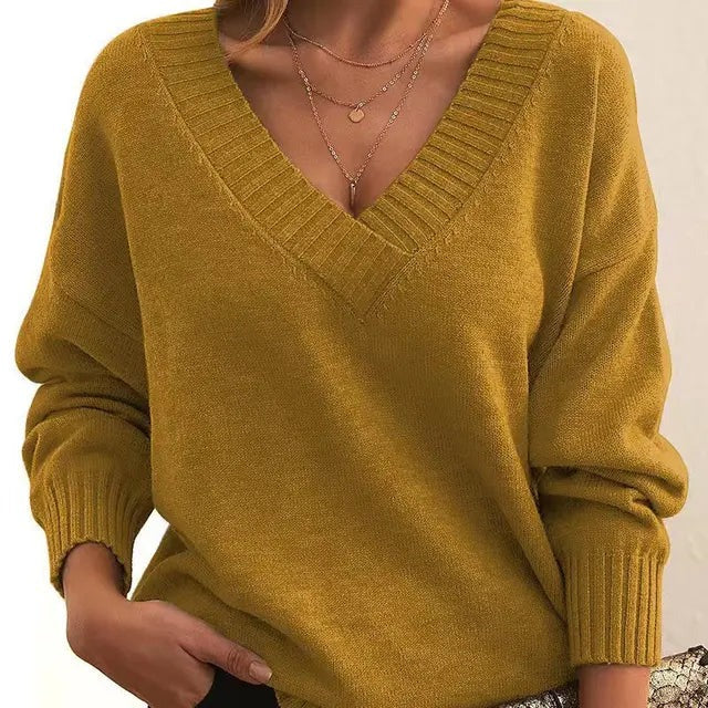 Mordane - Elegante Jersey De Manga Larga Con Cuello En V