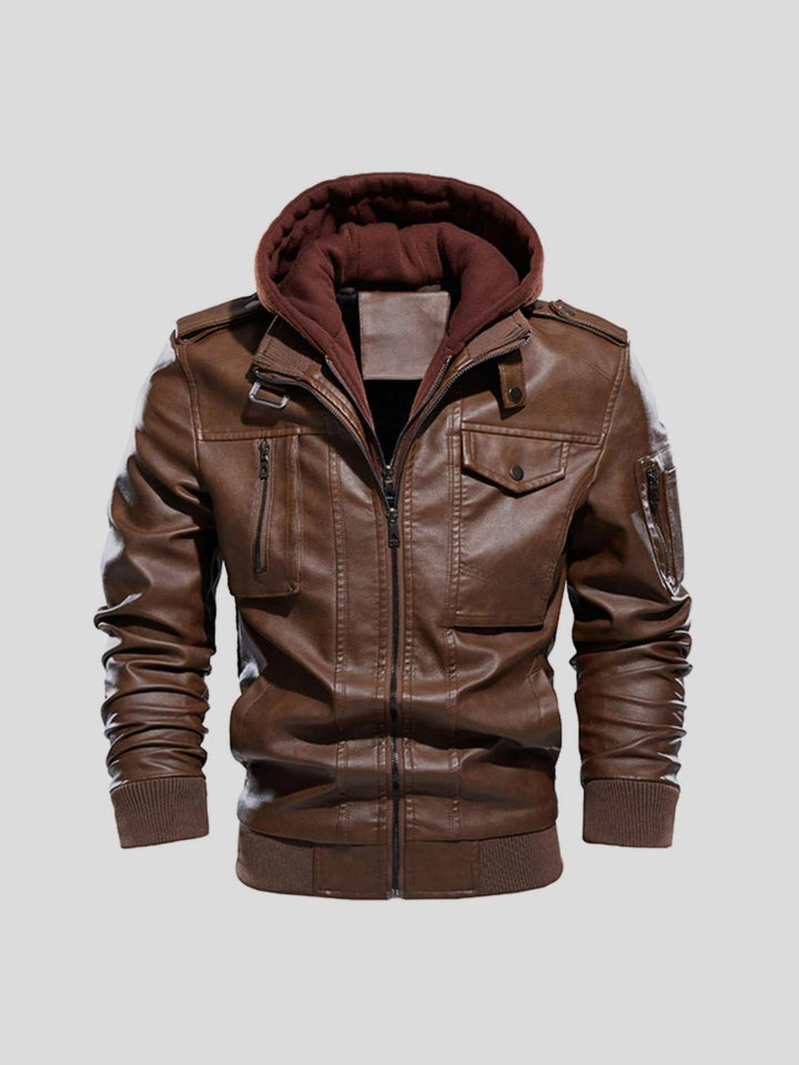 Edem - Chaqueta De Piel Con Bolsillos Con Cremallera