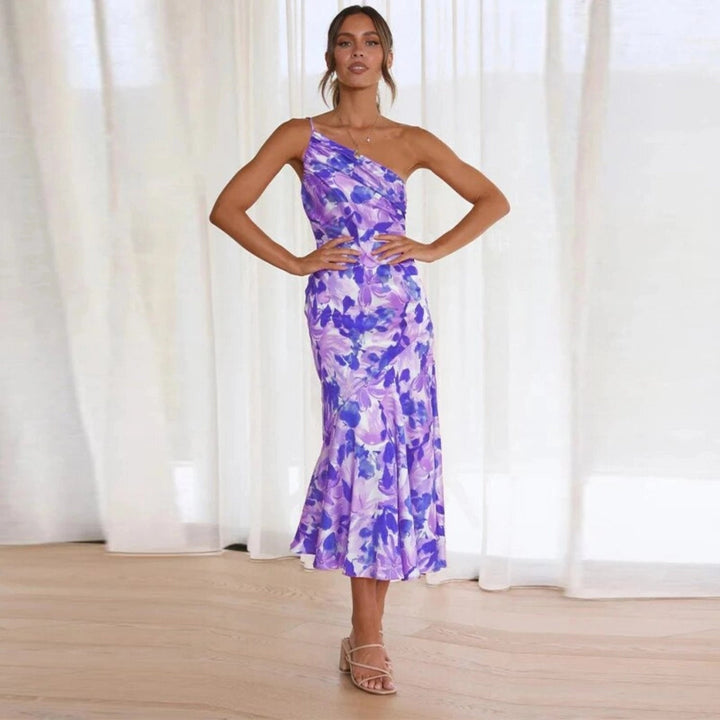 Cynthia - Vestido De Satén Floral