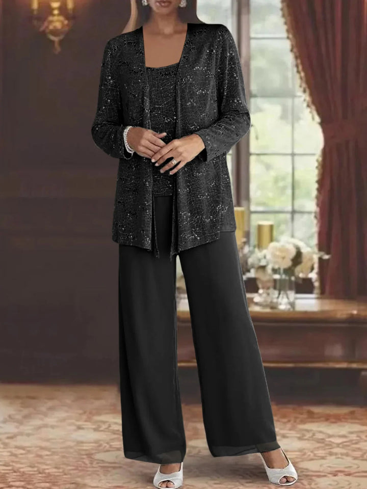 Gimena - Conjunto De Pantalón Y Cárdigan Con Purpurina