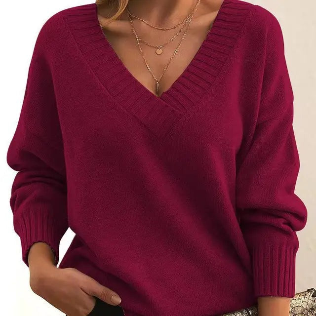 Mordane - Elegante Jersey De Manga Larga Con Cuello En V
