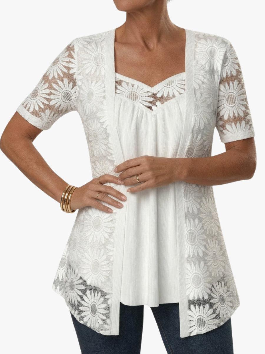 Yahaira - Blusa Elegante De Manga Corta