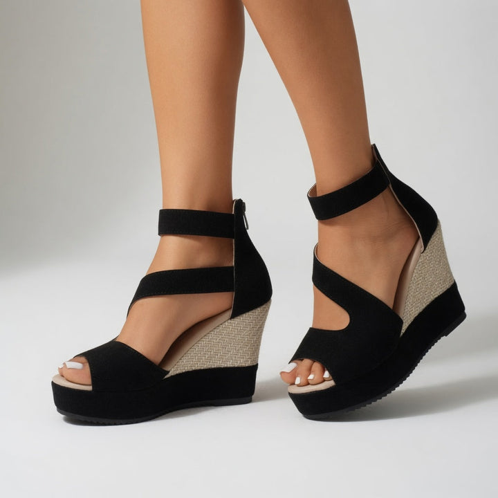 Madoka - Sandalias De Cuña Con Correa Elástica