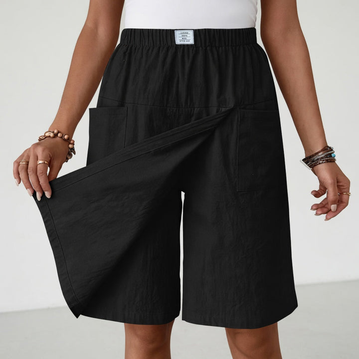 Elinia - Pantalones Cortos Holgados De Pierna Ancha Con Cintura Elástica