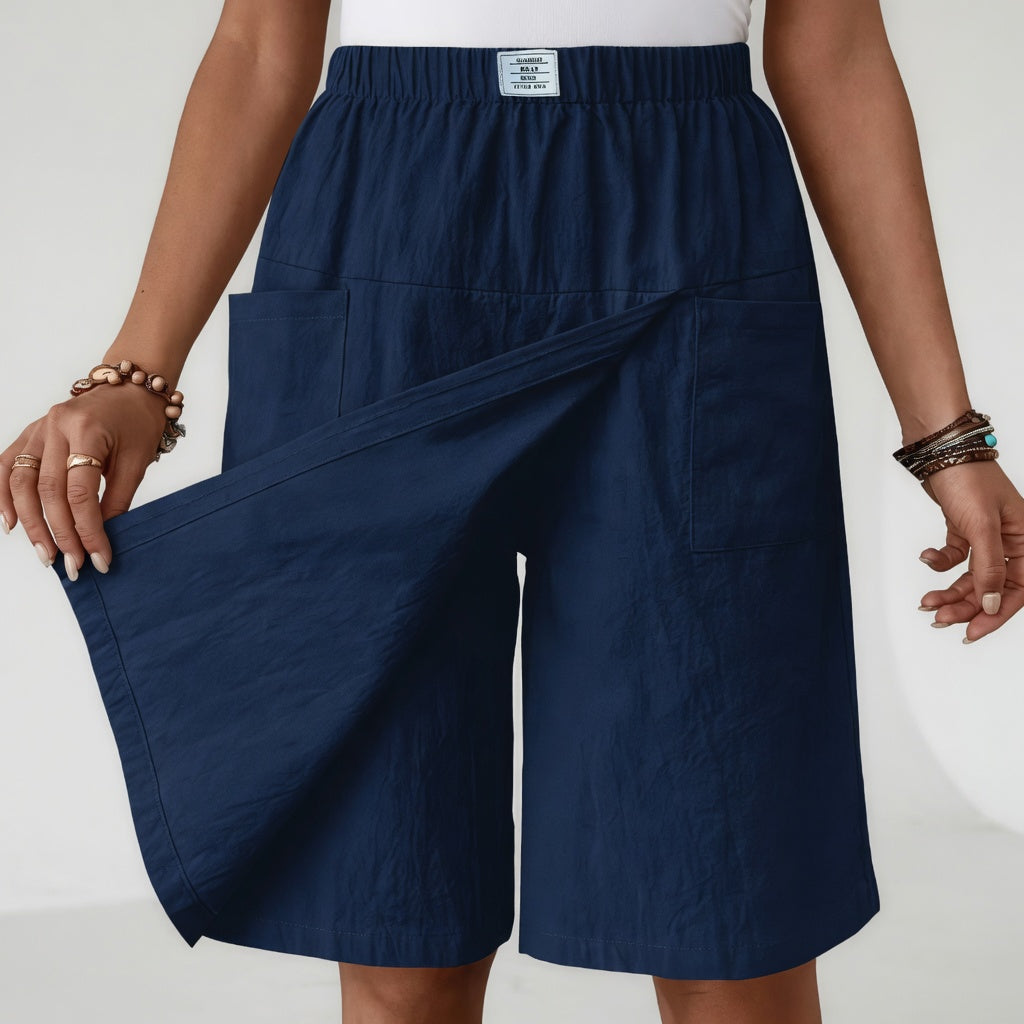 Elinia - Pantalones Cortos Holgados De Pierna Ancha Con Cintura Elástica