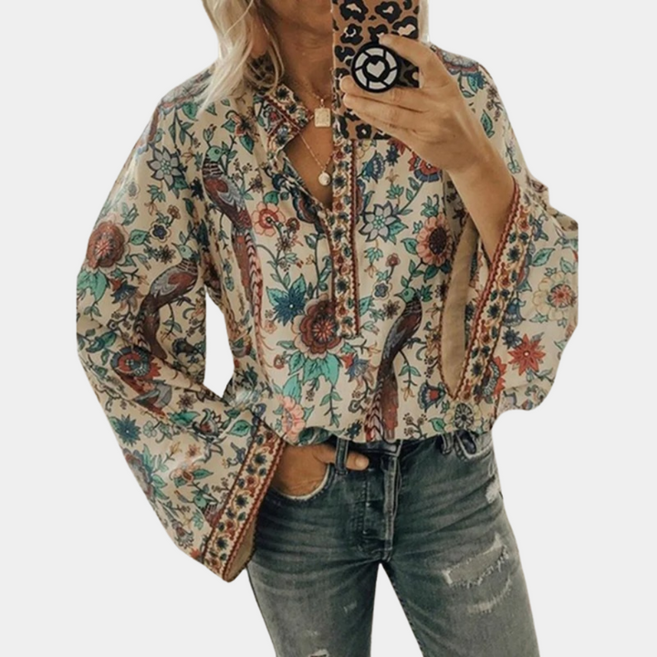 Marilyn - Flor Patrón Blusa