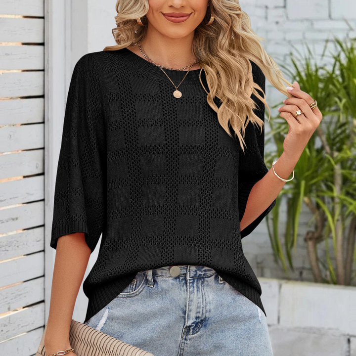 Naira - Blusa de Punto con Cuello Redondo