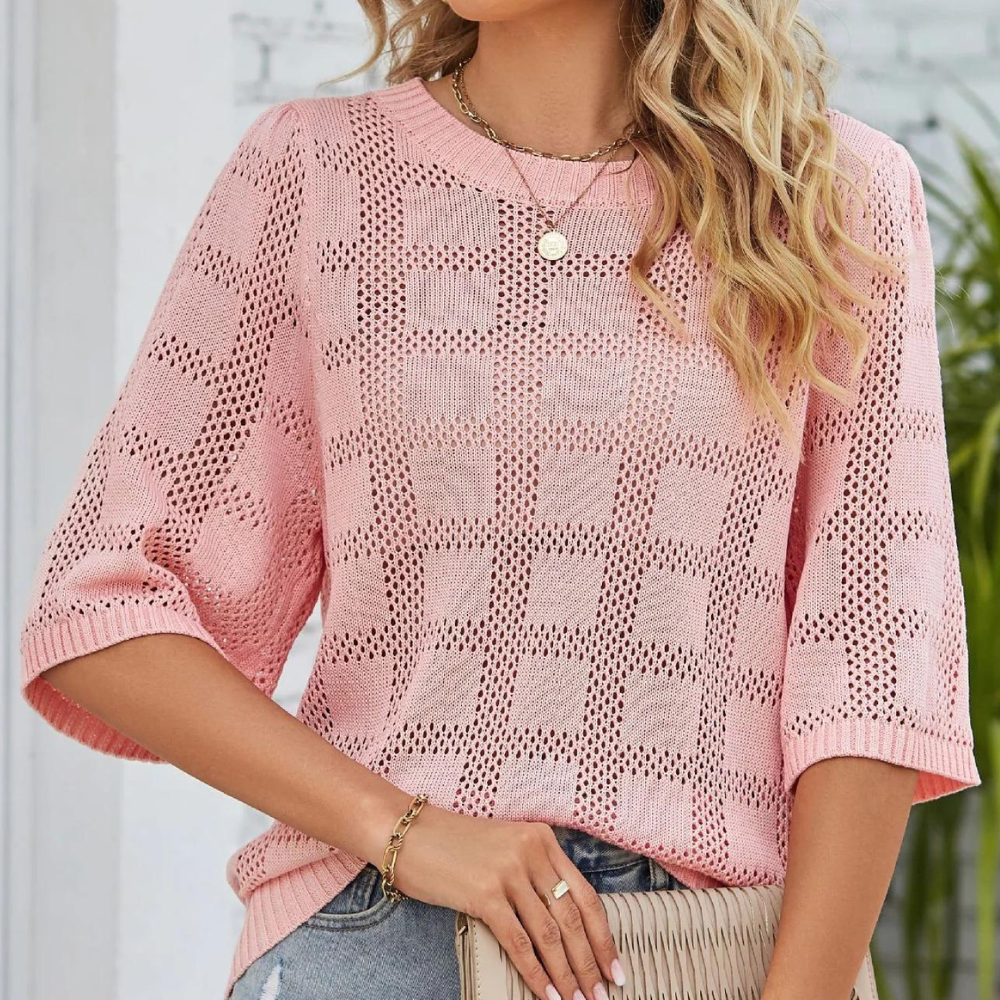 Naira - Blusa de Punto con Cuello Redondo