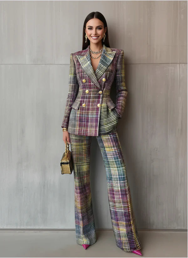 Lieneke - Conjunto De Dos Piezas Con Estampado a Cuadros
