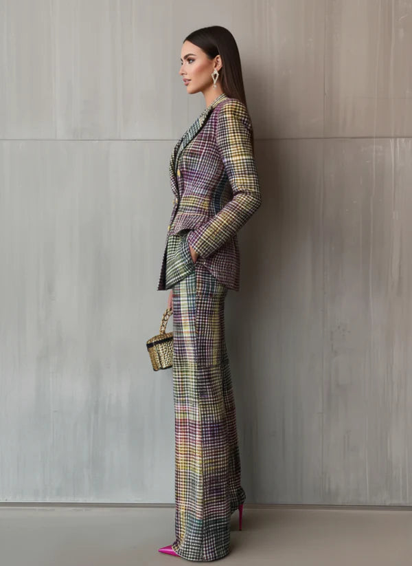 Lieneke - Conjunto De Dos Piezas Con Estampado a Cuadros